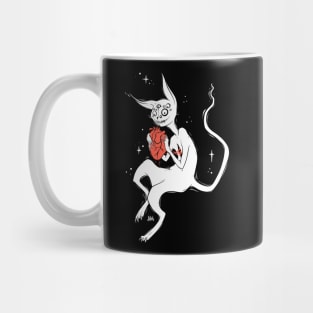 Cute Creepy Monster Cat, Dark Goth Art Mug